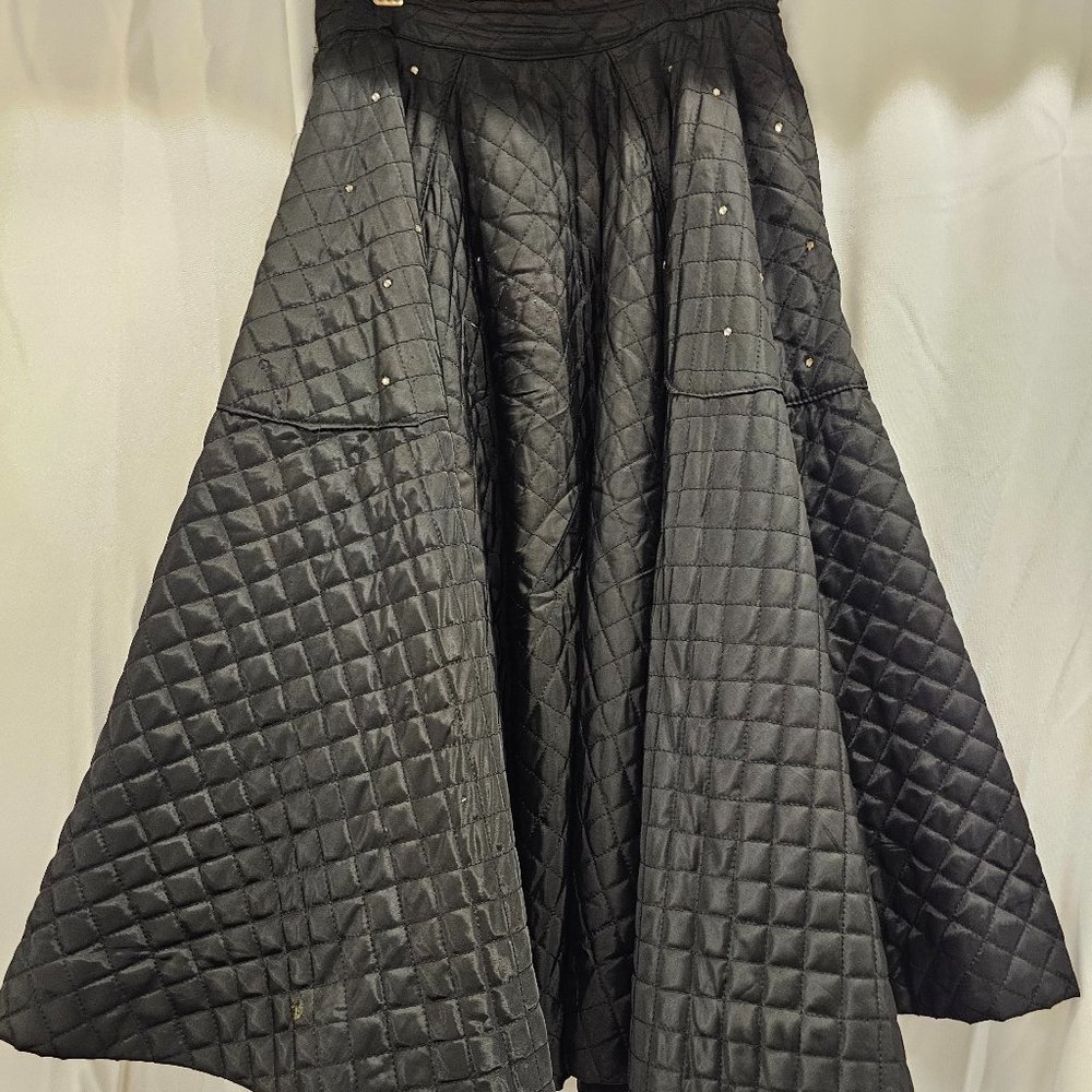 Vintage Quilted Black Skirt